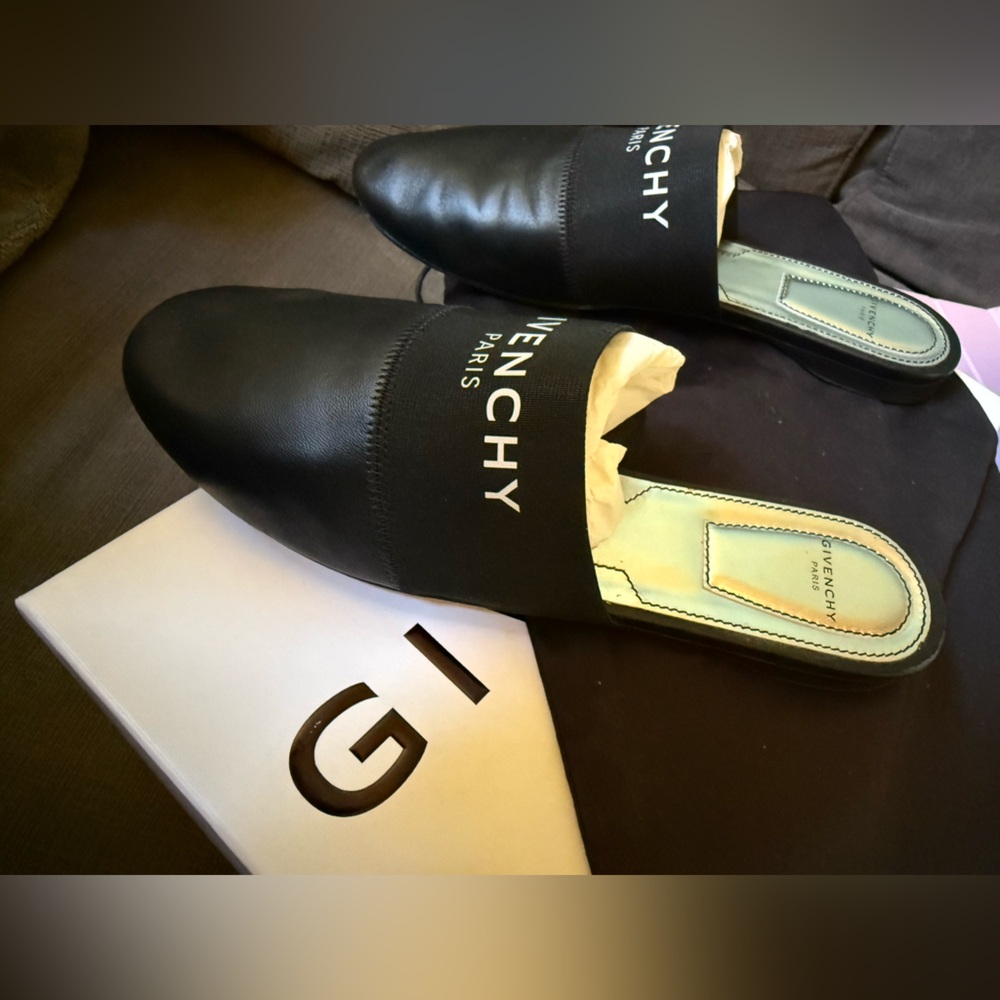 Givenchy Black Lamb Leather Mules 37.5